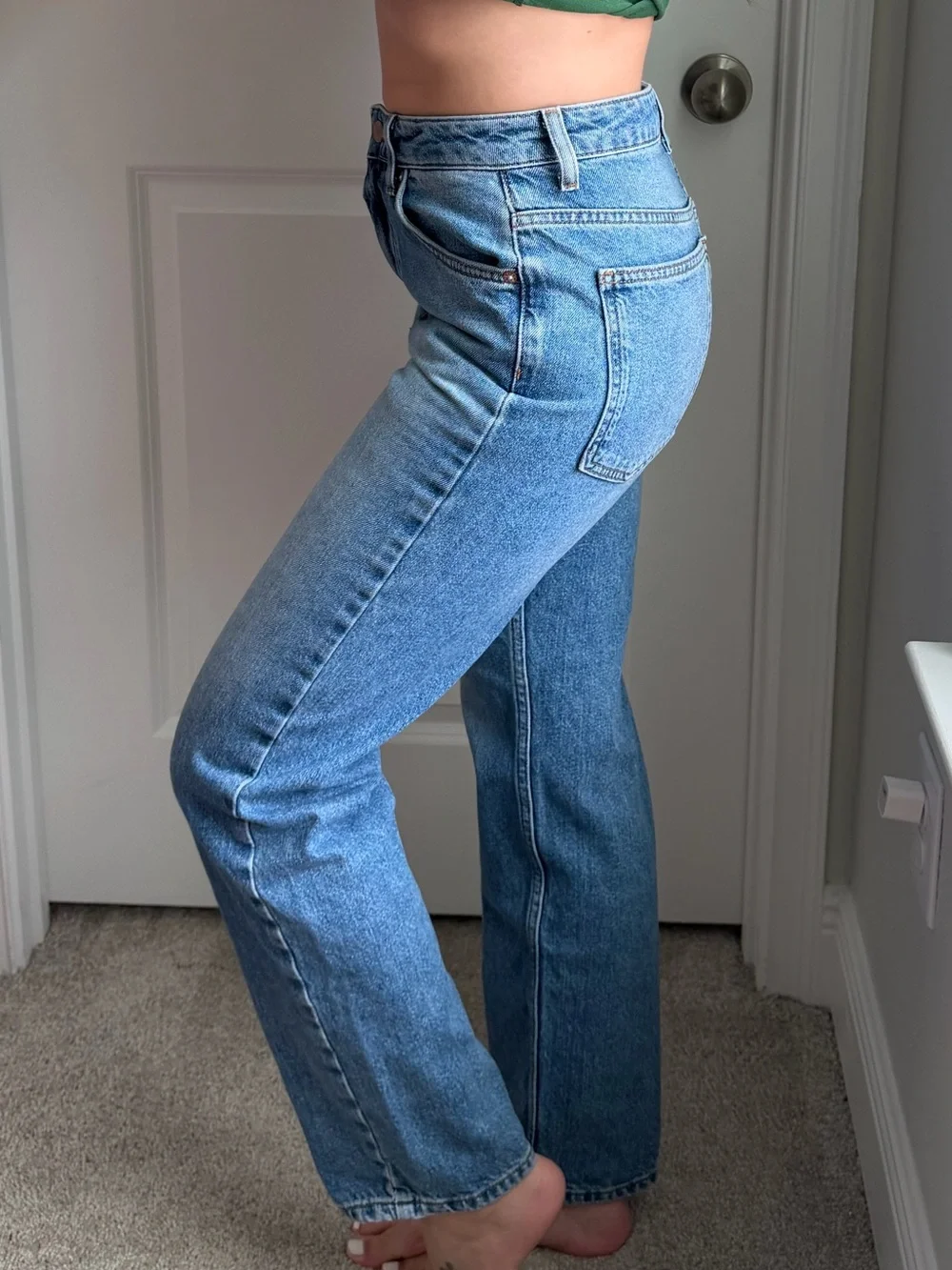 FREE PEOPLE The Pacifica High Rise Slim Straight Leg Jeans